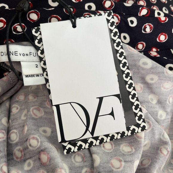 NWT $550 Diane von Furstenberg DVF New Jeanne Two Wrap Silk Midi Dress - Size 2 - Picture 7 of 7